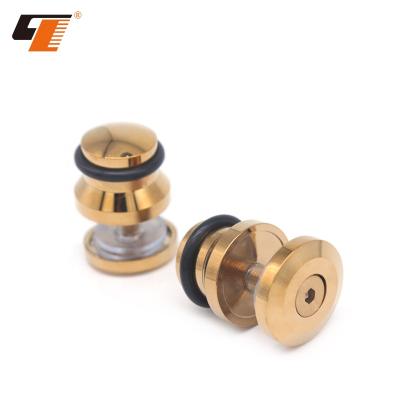 China Shower Room Color High Quality Titanium Gold Zinc Alloy Bathroom Fit Glass To Glass Connector Anti Jump for sale