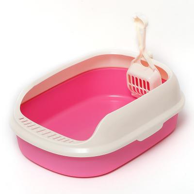 China High Quality Assurance Cat Litter Toilet Box Tray Viable Side Strip Cat Sand Basin for sale