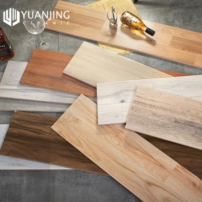 China Chinese Style 200x1000mm Non Slip Living Room Wood Tiles Ceramic Bricks Flooring Design Wood Finish Look Porcelain Tiles For Bedroom Flooring for sale