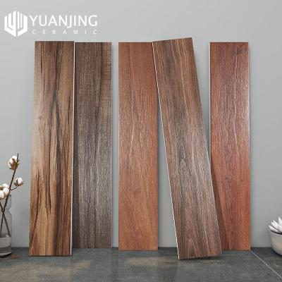 China Chinese Style Non-slip Full Porcelain Wood Look 150x800mm Wood Grain Floor Porcelain Tiles On Sale for sale