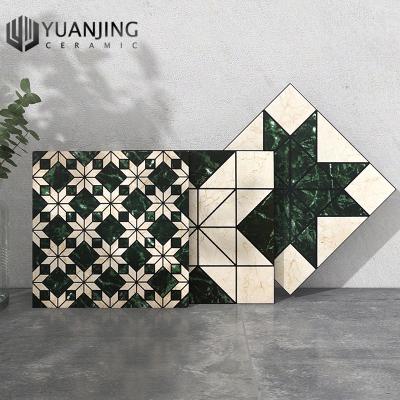 China Nordic Pastoral Antique Green White 300x300mm White Ceramic Bricks Floor Tiles Anti-skid Kitchen Bathroom Balcony Tiles Porcelain Style Floor Tiles for sale