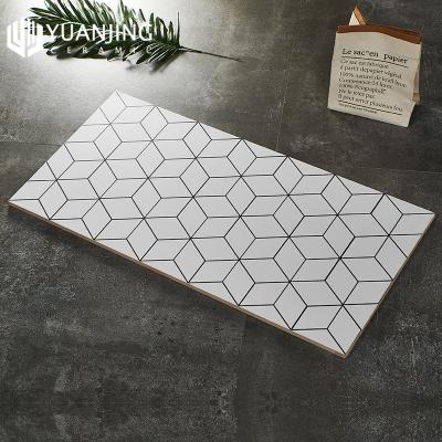 China Soft Europe Kitchen Toilet Bathroom Wall Tiles 300x600mm Matte Glazed Nordic Simple Style Diamond Lattice Porcelain Ceramic Tiles for sale