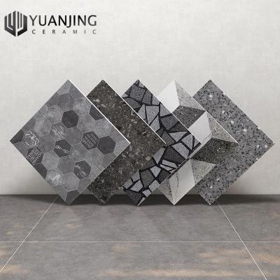 China 300x300mm Rustic Finish Rustic Look Non-Slip Flooring Design Flower Look Balcony Courtyard Gray Porcelain Tiles for sale