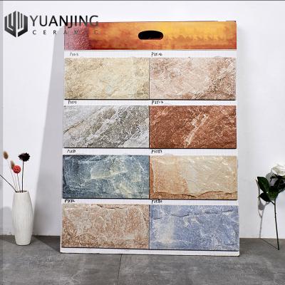 China 150x300mm 3D Porcelain Ceramic Tile Villa Hotel Exterior Wall Bricks Rural Concave-convex Art Tiles Colorful Outdoor Decorative for sale