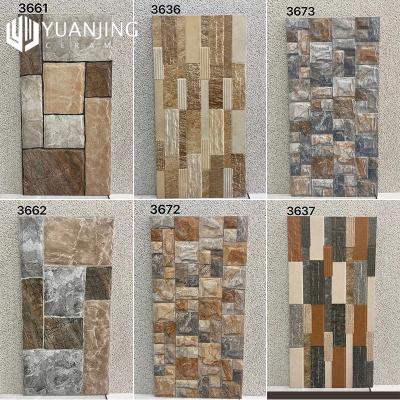 China 300x600mm Antique Culture Stone Wall Bricks American Country Rural Concave Outdoor Courtyard Villa 300x600mm Ceramic Wall Tiles for sale