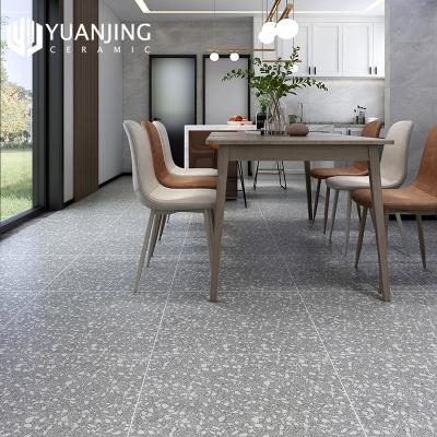 China Wholesale Light Gray Terrazzo 600x600 Matte Porcelain Floor Tiles Vintage for sale