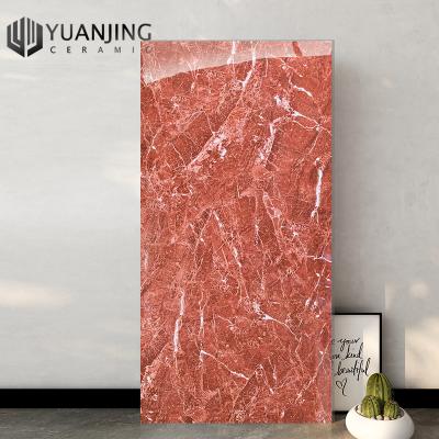 China Modern Luxury Agate Flooring Tiles Red Glazed Polished 600x1200mm Porcelain Marble Flooring Tiles for sale