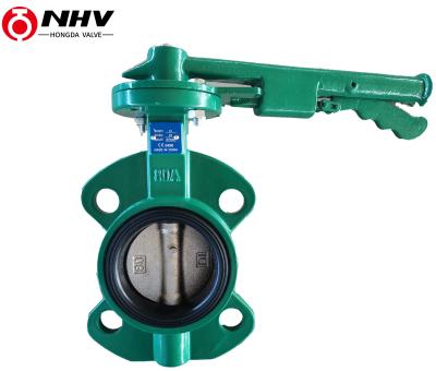 China General large diameter hand lever operated cast iron wafer butterfly valve dn80 for sale