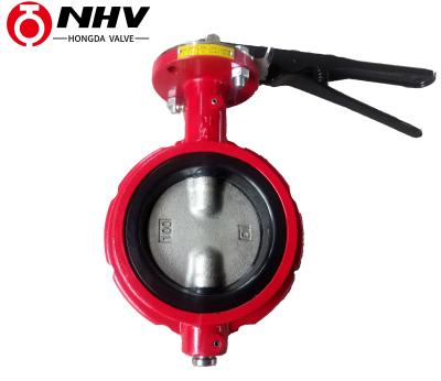 China DN100 general neck iron weco ductile DI DISC wafer type short butterfly valve for sale