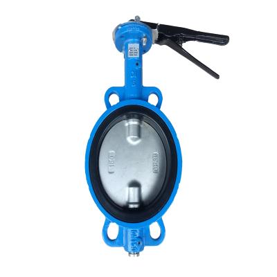 China DI 6 Inch Hand Lever Operated Wafer Butterfly Valve DN150 for sale