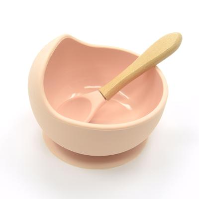 China Shabby Chic BPA Free Silicone Suction Baby Bowl Baby Feeding Utesil Soft Training Spoon For Toddler for sale