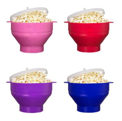 China Original Car Silicone Microwaveable Popcorn Popper, BPA Free Hot Air Microwave Popcorn Maker Collapsible Bowl for sale