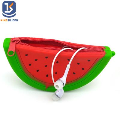 China Schools & Offices ShiHuang Watermelon Design Silicone Pencil Bag Large Capacity Pencil Holder School Supplies Stationery Case For Student for sale