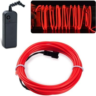 China Outdoor Hazard Indication Diameter 2.3mm Welted Cable Warning Wholesale Led Neon Light Sewable EL Wire Roll Inverter For T- Decoration EL Wire Costume Car Hoodies Shirt for sale