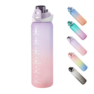 China 2022 Custom Sustainable Products Amazon Logo BPA FREE Top Selling Motivational Water Bottle 1000ml With Time Marker for sale