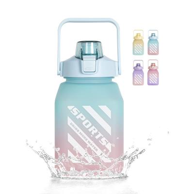 China Customized Viable Logo Fitness 1500ML Leak Proof BPA Free Gym 50 Ounce Cube Water Bottle With Straw And Automatic Spout Lid for sale