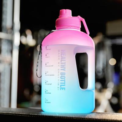 China 2.2L Large Capacity Sports Water Bottle Matt Color Custom Logo Gym Viable Fast Shipping Motivational Half Jugs for sale