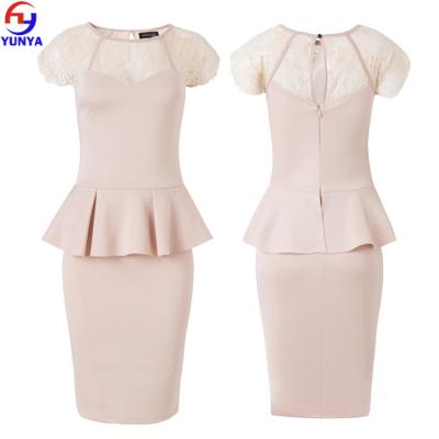 China Antistatic In Stock Fashion Woman Wholesale Clothing Bodycon Lace Dress for sale