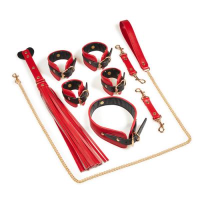 China Flogger Factory Price SM Bondage Restraint 4 Pcs Handcuff Whips Collar Bed Bondage Sex Kit FetishBDSM Ttoy for sale