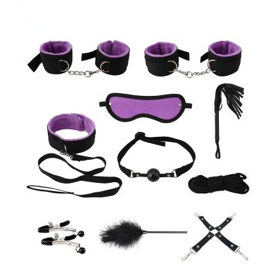 China SM Game Slave Bed SM 10 Pcs SM Velvet Fetish Nylon Bondage China Handcuffs Japanese Bondage Fetish Restraints for sale