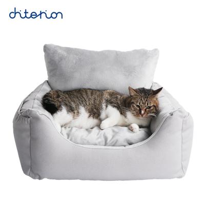 China Wholesale Custom Soft Plush Pet Bed Warm Square Cushion Sofa Cat Dog Bed Breathable for sale