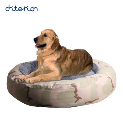 China 2021 Round Shape Breathable Plush Canvas Comfortable Pet Bed Dog Accessories for sale