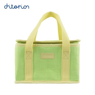 China Waterproof Chiterion Natural Straw Material Cooler Bag Soft Insulated Eco-friendly Thermal Bag Lunch Bag for sale