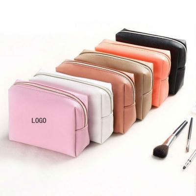 China Custom Logo Fashion Travel Bag Custom Women's PU Leather Cosmetic Makeup Organizer Bag for sale