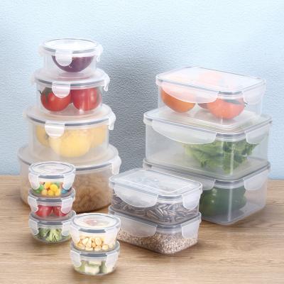 China Freshness Preservation 14Pcs BPA free clear kitchen microwave container box airtight plastic food storage container box set with lids for sale