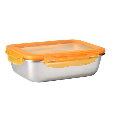 China Freshness Preservation Stainless steel plastic lunch box with stackable metal stainless steel compartments for fresh-keeping food containers for sale