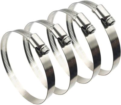 China Stainless Steel 304 Stainless Steel Conduit Pipe Air Line Worm Drive Pipe Clamps for sale