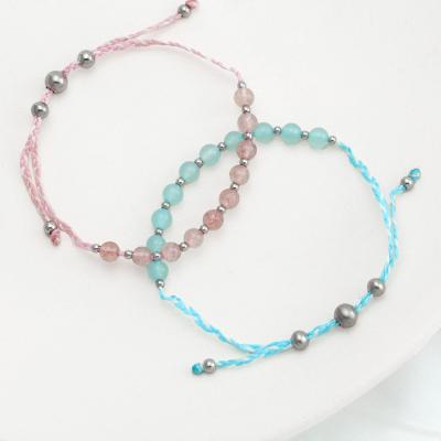 China Fashion Jewelry TRENDY Adjustable Rope Colorful Seed Charm Beaded Bracelet For Girls for sale