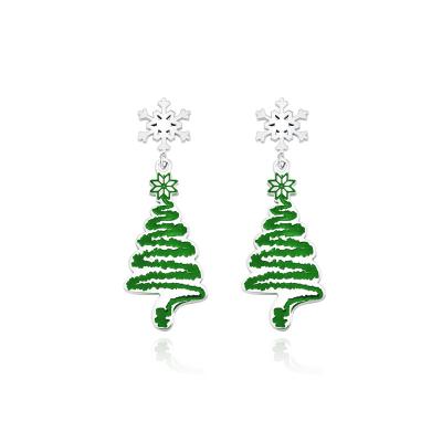 China New Design TRENDY Comfort Fit Jewelry Christmas Tree Snowflake Earring for sale