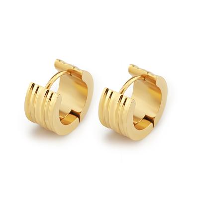 China CLASSIC Haughtily Style Jewelry Gold Plated Hoop Earrings Stainless Steel Huggie Earrings For Women for sale