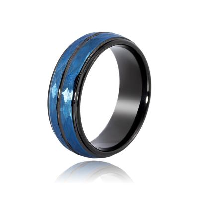 China FASHIONABLE Hot Sale Comfort Fit Black Tungsten Carbide Ring Piece Design For Men for sale