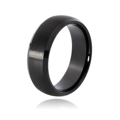 China Matte Finish Beveled Polished Classic FASHIONED Edge Wedding Ring For Men for sale