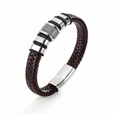 China Wholesale High Quality CLASSIC Brown Color Retro Braided Bracelet Leather Bracelet For Men for sale