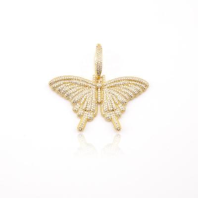 China Fashionable and Exquisite Unique Animal Brass Butterfly Shaped Cubic Zirconia Copper Design Small Pendant Base CLASSIC Products for sale