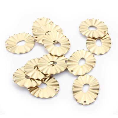 China 20pcs New TRENDY Geometry Charms Raw Brass Oval Flower Charms Pendant For DIY Earrings Necklace Jewelry Supplies 22x18mm for sale