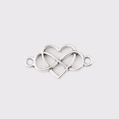 China FASHIONABLE Wholesale Silver Heart Color Alloy Love Endless Connector Infinity Connector Charms Pendant For Necklace Bracelet Jewelry Making Findings for sale