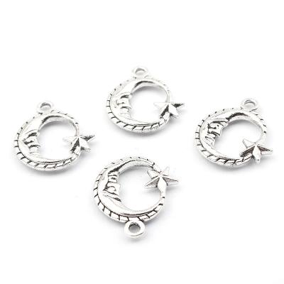 China Wholesale TRENDY Silver Color Moon Star Charms For Bracelets Women DIY Jewelry Charms Findings Making for sale