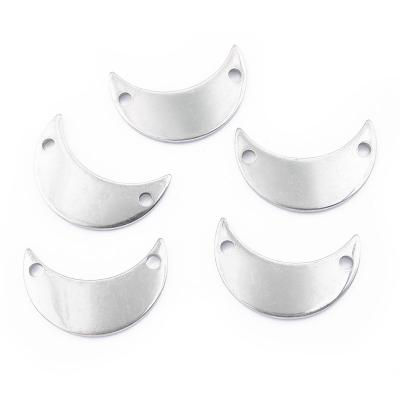 China Stainless Steel TRENDY Moon Crescent Bracelet Connectors Necklace Earring Pendant Jewelry DIY Charms Making Accessory Handcrafted for sale