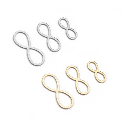 China FASHIONABLE Wholesale Gold Stainless Steel Endless Infinity Symbol Charms Connector For Necklace Bracelet Jewelry Findngs for sale