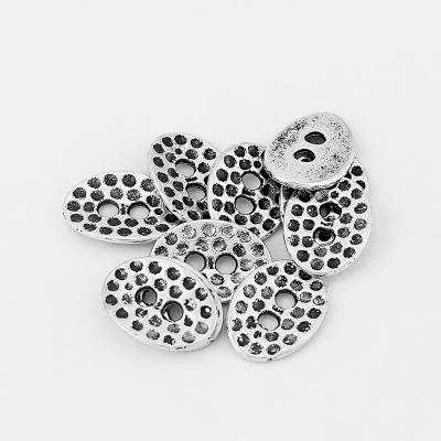 China Wholesale 30pcs Alloy Buttons Double Holes Bead Slider Spacer For Jewelry Locating Findings for sale