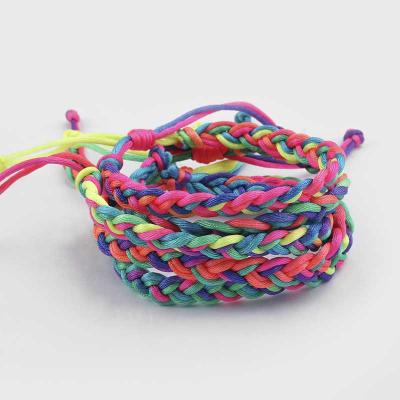 China 5pcs/lot TRENDY Mixed Colorful Silk Braided Rope Bracelet Korea Surfer Woven Friendship Bracelet Jewelry Gifts for sale