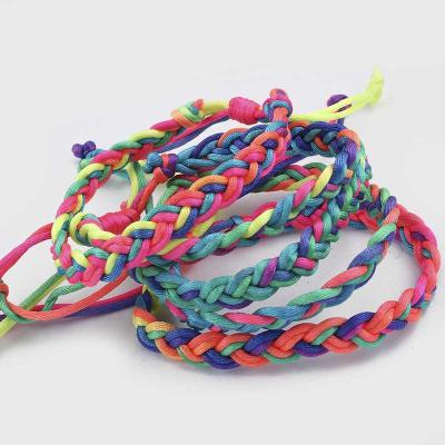 China 5pcs/lot TRENDY Mixed Colorful Silk Braided Rope Bracelet Korea Surfer Woven Friendship Bracelet Jewelry Gifts for sale