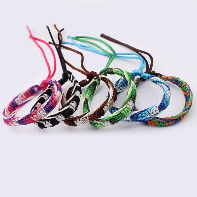 China 12Pcs/lot Fashion 12Pcs/lot Rasta Friendship Cotton Wristband Cotton Boho Surfer Boho Reggae Silk Bangles Gift For Women Men for sale