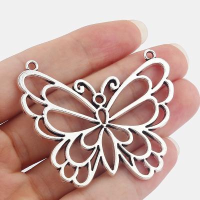 China Beautiful TRENDY Alloy Butterfly Pendants DIY Statement Necklace Making Jewelry Findings 57*49mm for sale