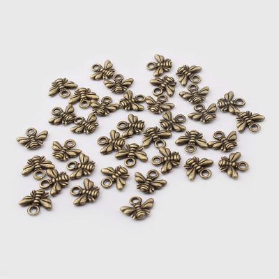 China Wholesale Antique TRENDY Brown/Silver Color Small Bee Charms For DIY Bracelet Necklace Jewelry Making Honey Bee Charm for sale