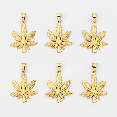 China TRENDY Gold Alloy Maple Leaf Charms Factory Pendant Necklace Marking Handmade Jewelry Findings for sale